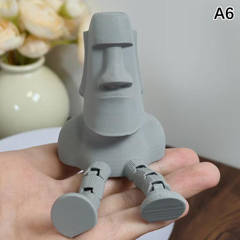 

3D Printed Moai Statue Easter Island Moai Ornament With Movable Joints Collectible Figurine Home Desk Decor Party Gift
