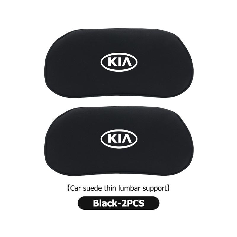 ECFW3 Car Logo Suede Seat Non-slip Back Cushion Lumbar Pad Waist Protection Mat For KIA K5 K2 Rio Optima Sportage Venga Sorento Stonic