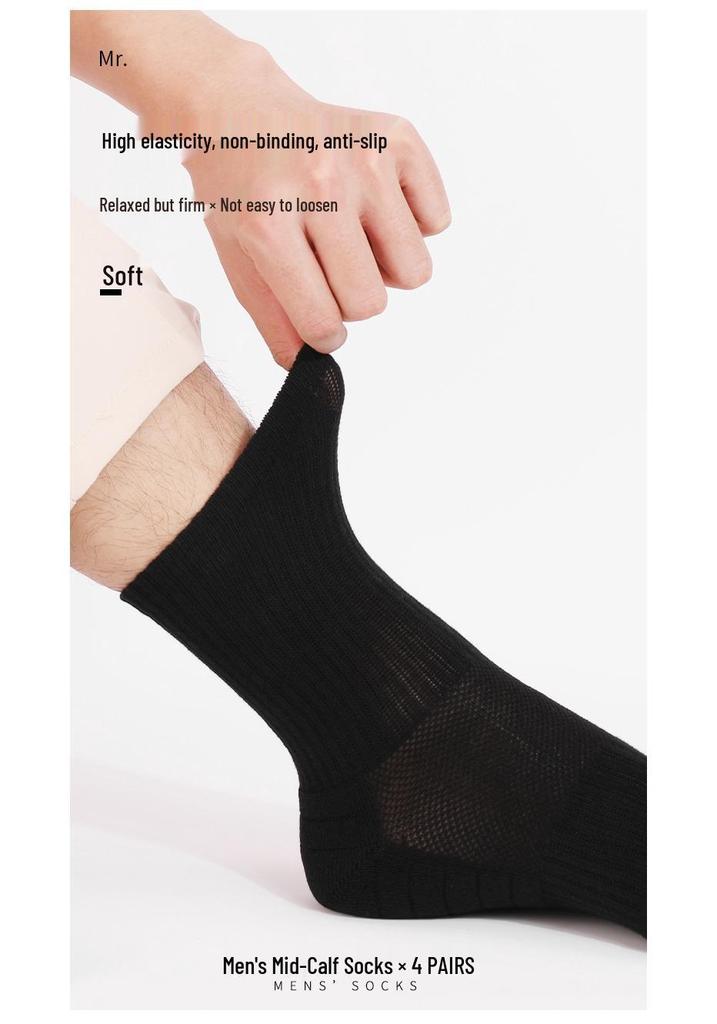 Herren Dicke Baumwoll-Sportsocken - Atmungsaktiv, Schweißabsorbierend, Basketball- und Laufsocken