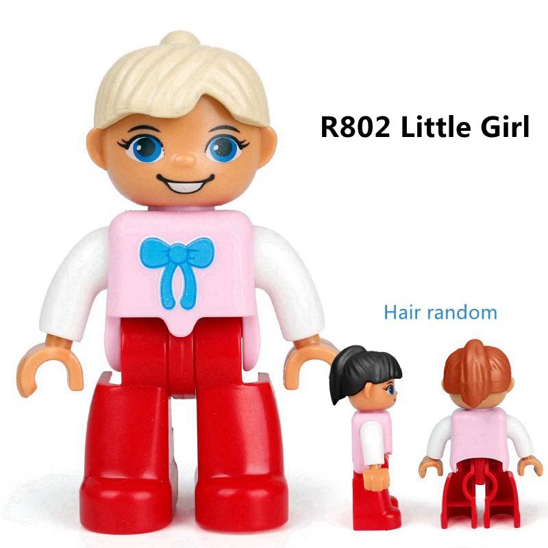 

Duplo Action Figures Family Member Police Doctor Big Size Building Blocks Diy Education Kids Toys 802#