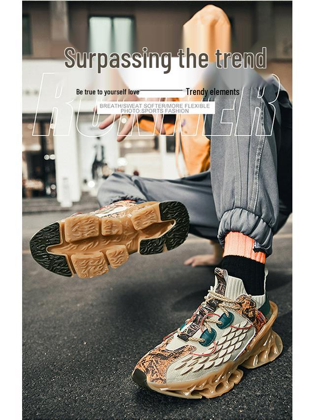 Men's Chinese Style Blade Coconut Casual Running Shoes, Sizes 45-46