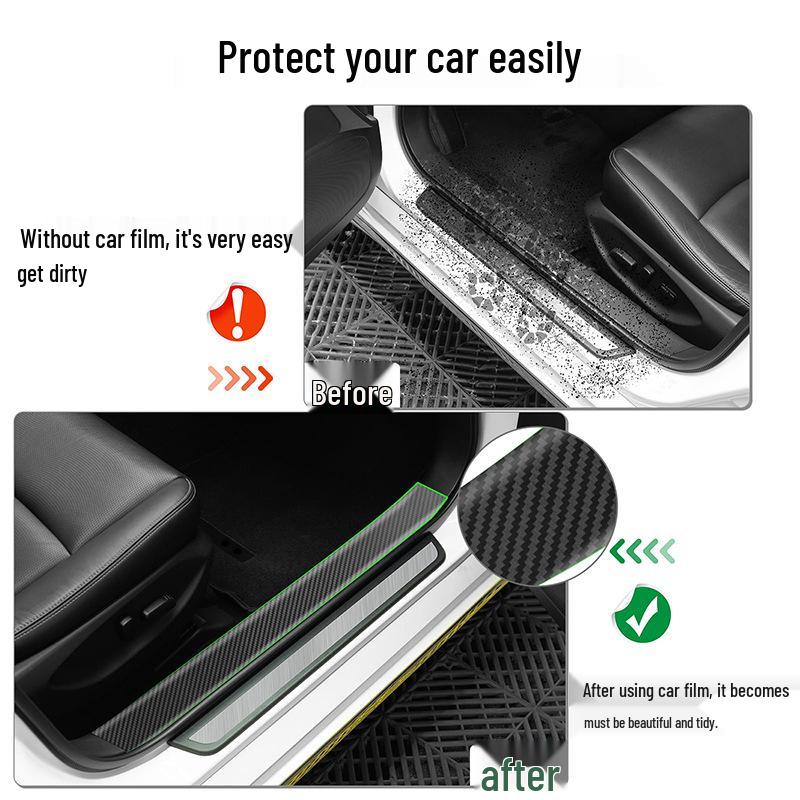 Carbon Fiber 3D Car & Bike Sill Protector - Waterproof Sticker Tape