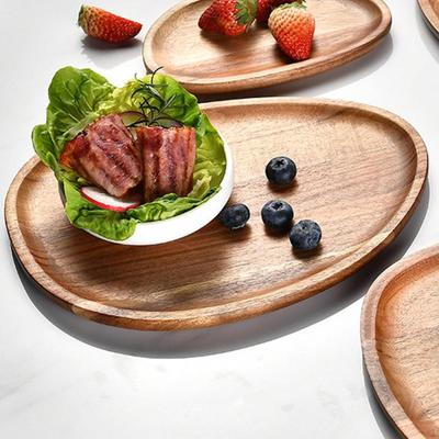 Wood Dessert Plate Appetizers Tray Counter Organizer Sushi Food Dish,Serving Tray,Snack for