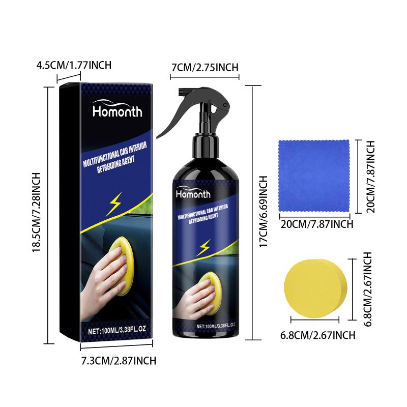 Car Dashboard Detailer Spray Protective Cleaner for Interior Plastic Trim UV Blocking and Dust Resistance for Vehicles