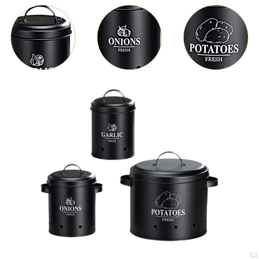3er-Pack Küchenbehälter zur Aufbewahrung von frischem Gemüse, einschließlich Kartoffeln und Zwiebeln