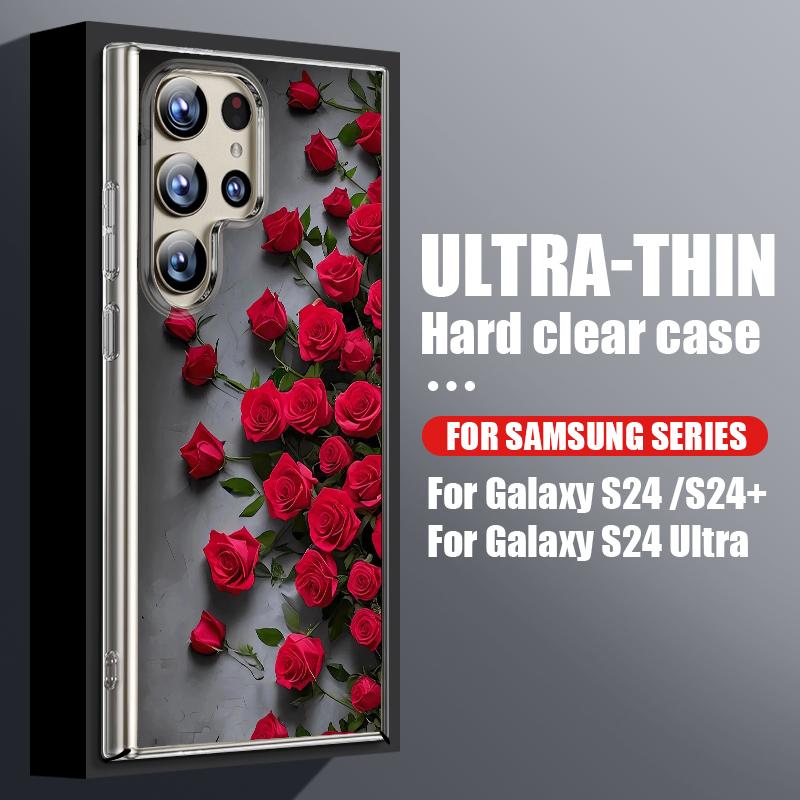 

Алый Красный Цветок Розы Чехол Для Samsung Galaxy S26 S25 S24 Ultra S23 S21 FE S22 Plus A53 A54 A34 A15 A25 A35 A55 A26 A36 A56 5G Тонкий Прозрачный Жесткий Чехол Samsung S22 прозрачный
