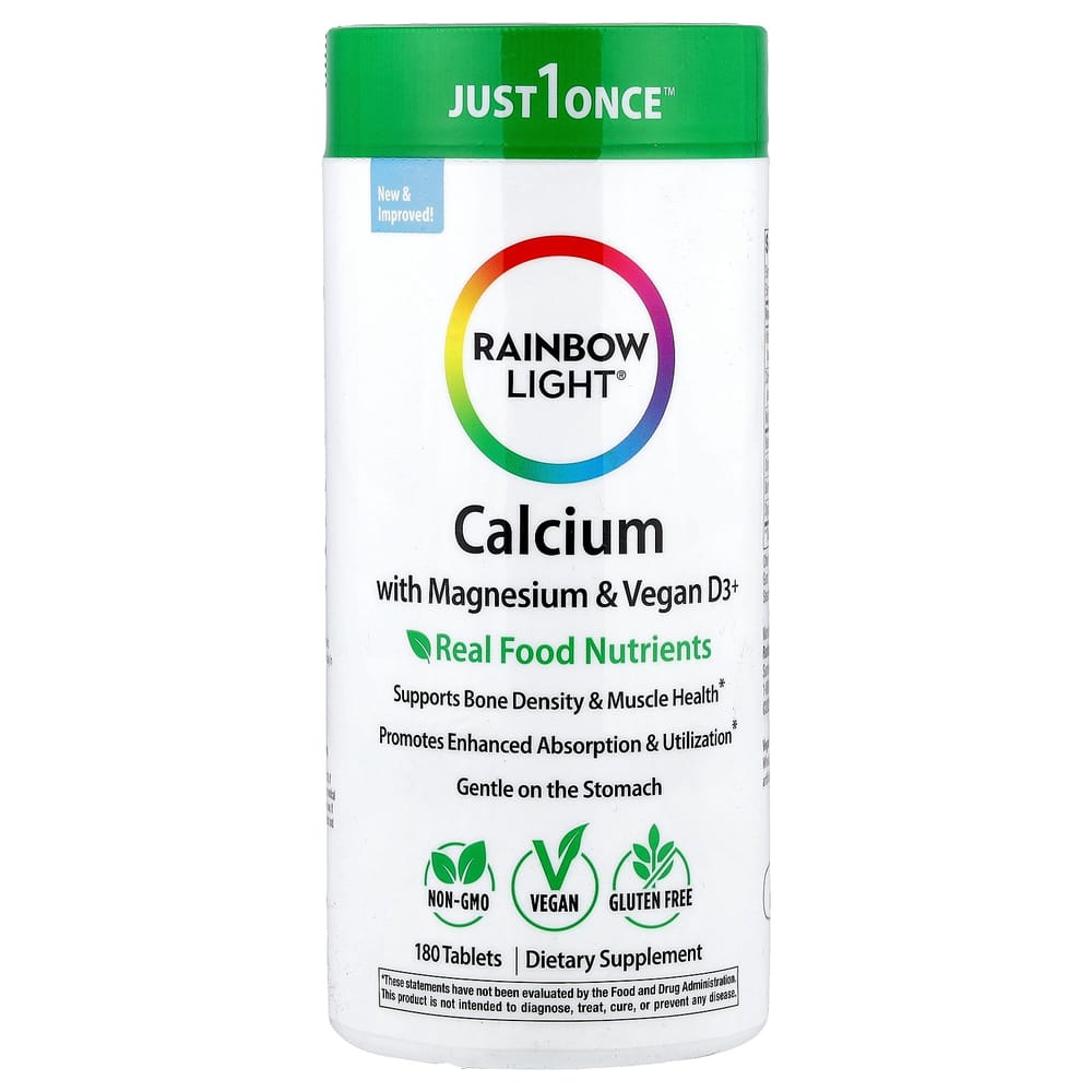 Rainbow Light Calcium Magnesium + Vitamin D3, 180 Tablets