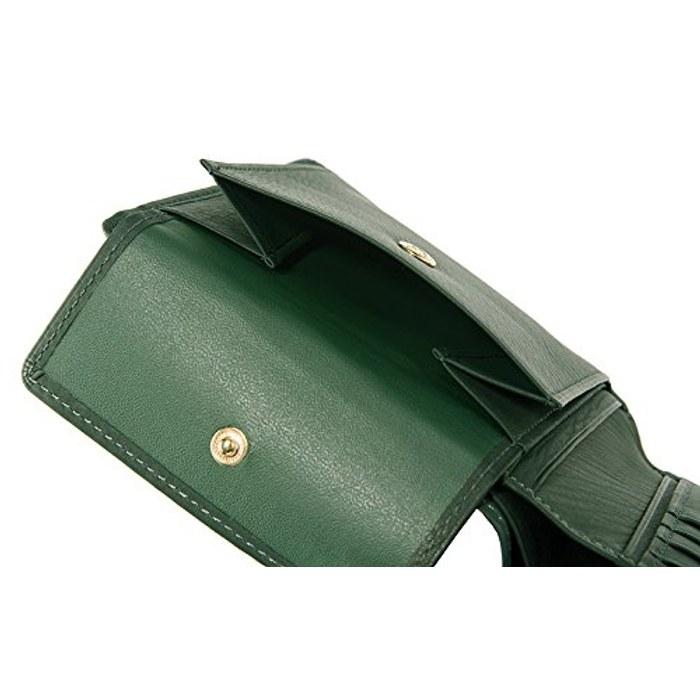 [Kipris] Rainier Calf Bi-fold Wallet with Coin Purse, Leather, Green 1112 (9.7x11.5x2.5cm)