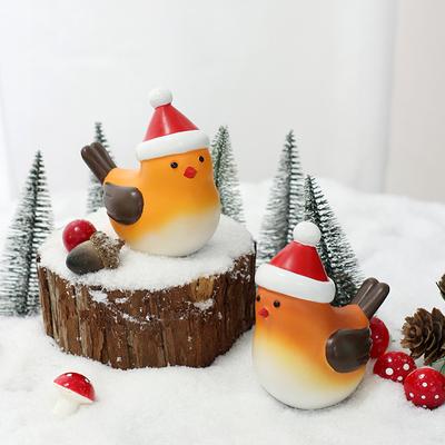 2-pCS Christmas Couple Bird Ornaments, Christmas/Thanksgiving Gifts, Hand-painted Resin Crafts