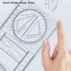 1PCS Multi Functional 360 ° Movable Geometric Drawing multi-function ruler For Primary School Mathematics Portable Transparent