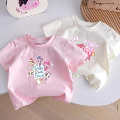 Xiaoma Baoli Cartoon Printed Children's T-shirt 2026 New Summer Cotton Versatile Breathable Round Neck Parent Child Short Sleeve