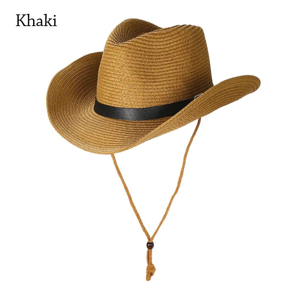 

Wide Brim Jazz Hat UV Protection Straw Cap Summer Sun Hat Men Women хакі