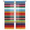 Colorful Mexican Stripes Bedroom Transparent Sheer Curtains Holiday Decoration Window Voile Tulle Curtain