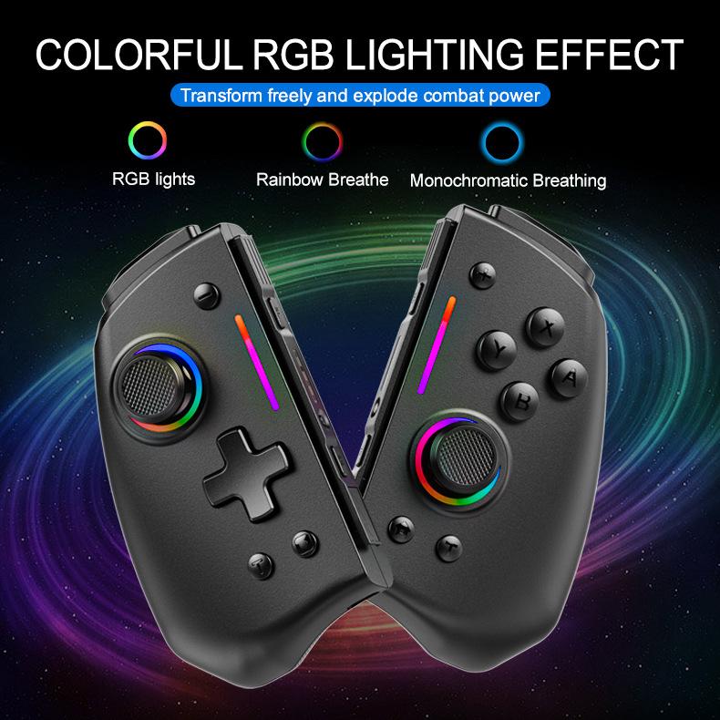 LinYuvo United Travel for Joy-Con for Controller KS42 Colorful RGB Light Strip Back Keys Left Right Controllers Macro