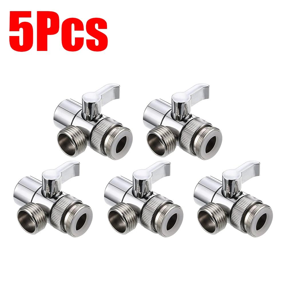 3 Way Water Tap Connector Splitter Copper Kitchen Sink Splitter Diverter Valve Leak-Proof Switch Faucet Adapter for Bathroom