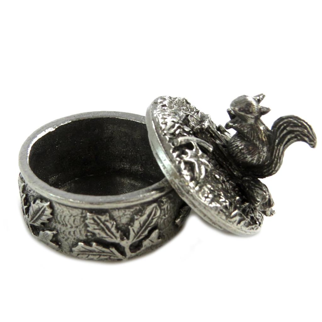 Les Trésors De Lily [Q2779] - Jewelry Box / Handcrafted Secret Box 'Squirrel' Aged Silver - Pattern 32x27 Mm