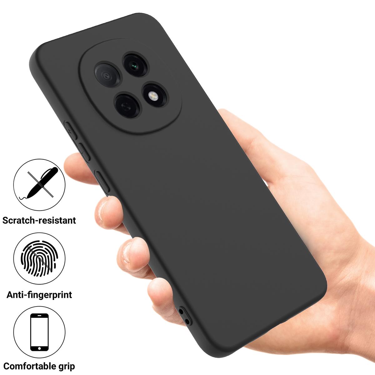 

For Oppo F29 Pro 5G Liquid Silicone Case Phone Back Cover with Hand Strap Green