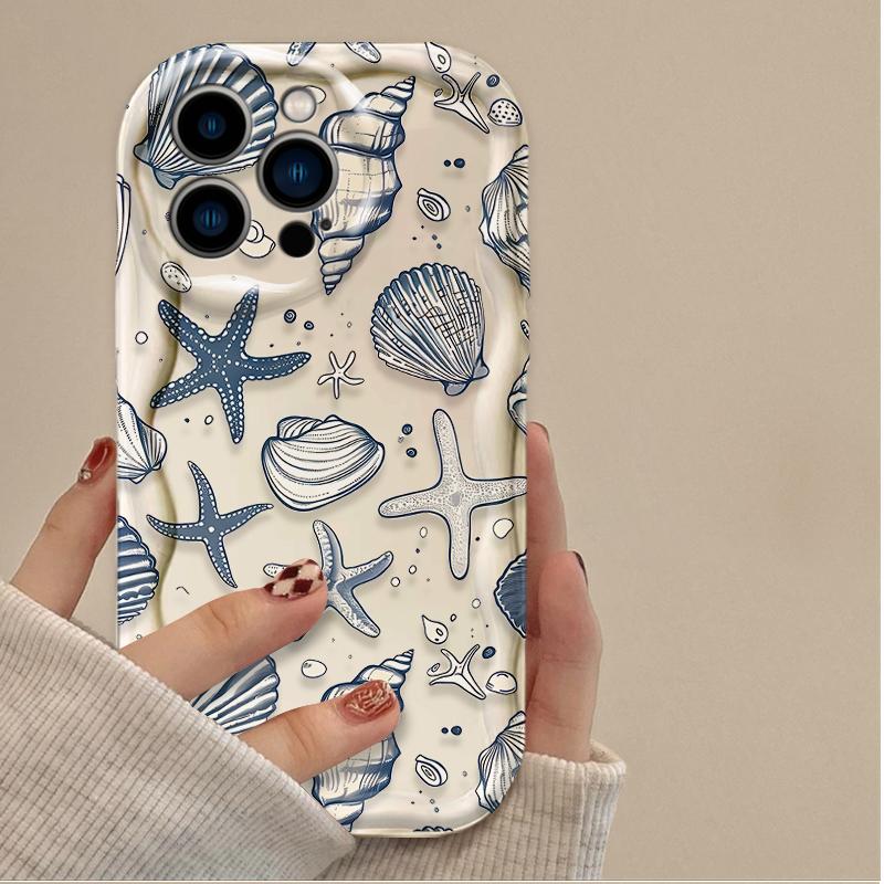 Colorful Marine Organism 3D Wave Case For iPhone 16 15 14 13 12 11 Pro Max X XR XS 8 7 Plus SE 2020 Shockproof Silicone Cover