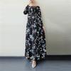 Womens Muslim Dress Islamic Clothing Long Sleeve Round Collar Print Dress Dress Maxi Dresses Plus Size S-5XL