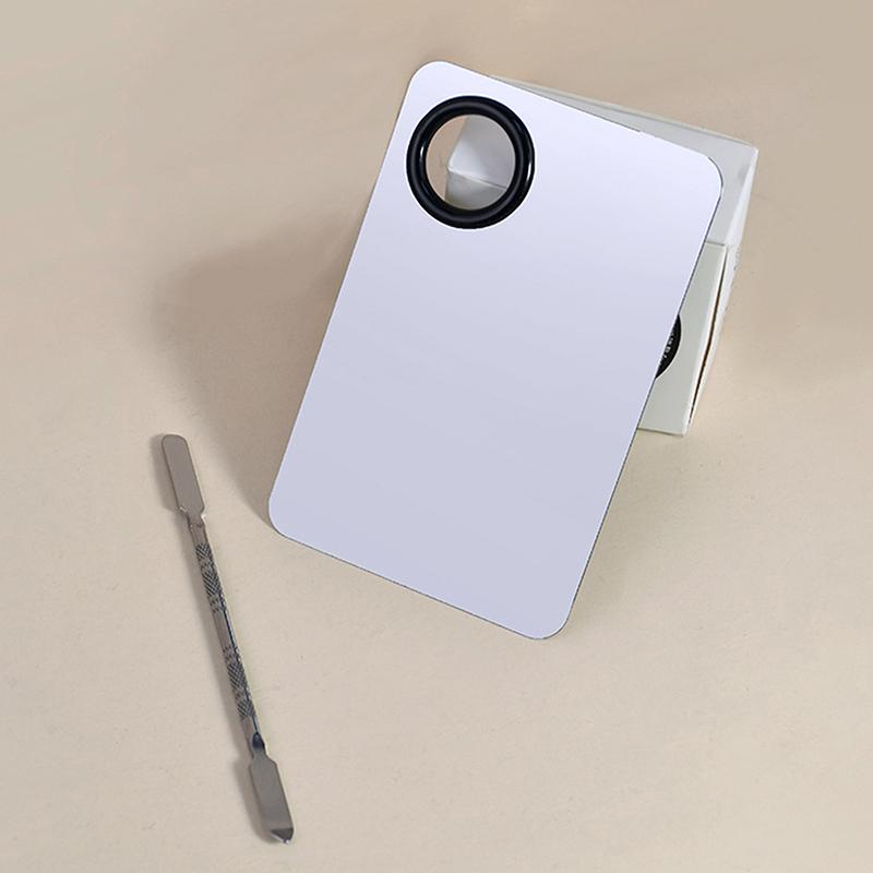 Stainless Steel Color Palette Cosmetic Coloring Tray Makeup Stick Ring Blending Palette Base Set