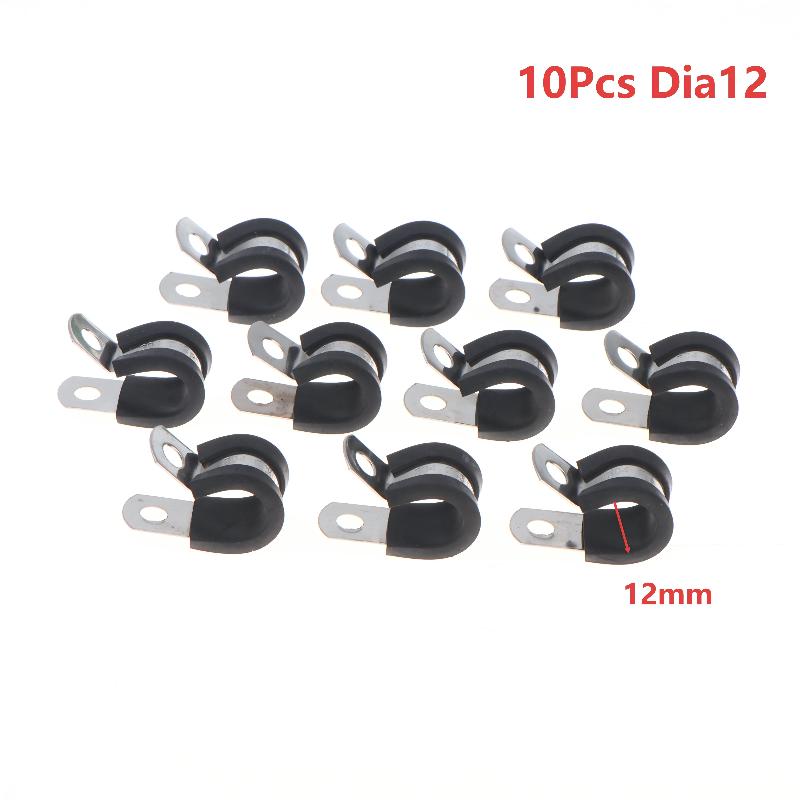 10Pcs Stainless Steel Cable Clamp 6-20mm Insulated Wire Hose Mounting Clip for Off-Road Vehicle Wiring Plumbing Repairs