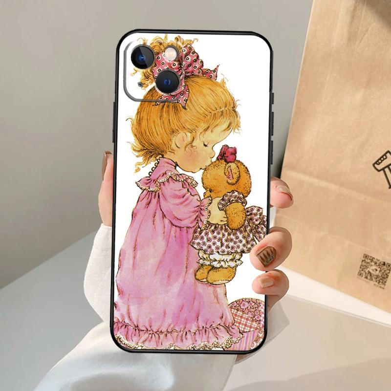 Sarah Kay patroon Case Voor iPhone 16 15 14 13 12 11 Pro Max XS XR X Plus 12 13 Mini Bumper Achterkant Cover