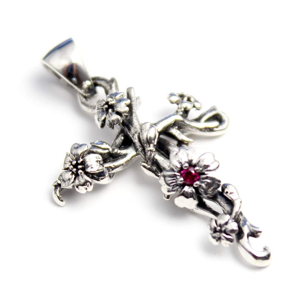 Sakura Cross Cherry Blossom Cross Cross Japanese Pattern Silver 925 orientalvibrations Oriental Vibrations