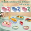 3Pcs Silicone Lunch Box With Lid Leak-proof Fruit Snack Salad Container Refrigerator Fresh-Keeping Box for Outdoor Picnic Office