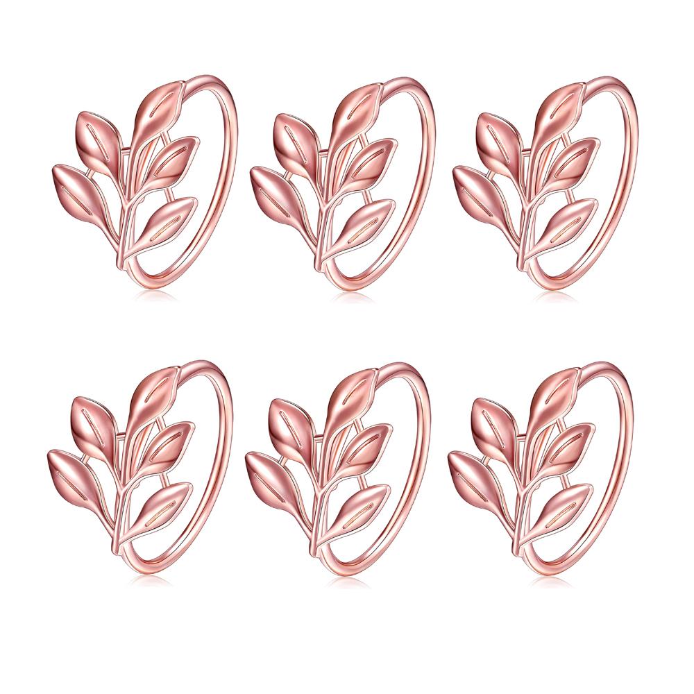 6Pcs Gold Leaf Napkin Rings Fall Napkin Holder for Christmas Thanksgiving Wedding Dinnig Table Decoration 2026 HWL02