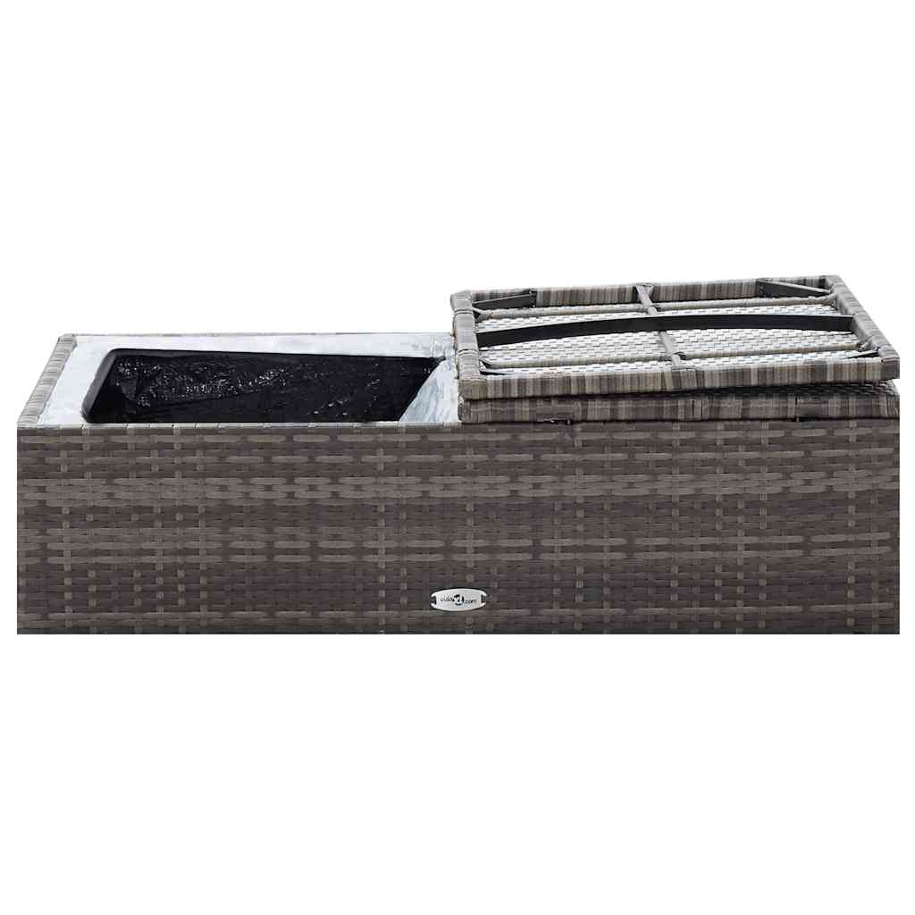 2 Piece Garden Lounge Set with Cushions Poly Rattan Gray