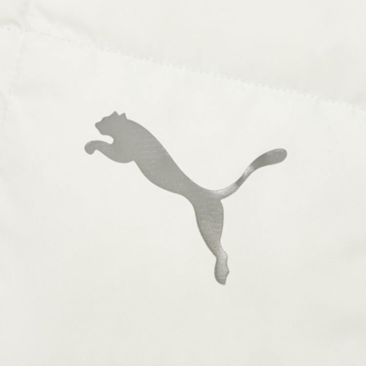 Puma Logo Warm Windproof Hooded Down Jacket Men Outerwear Smoke-Grey 585534-05