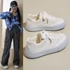 Ladies Shoes Lace-up Women's Vulcanize Shoes Fashion Color Matching Ladies Casual Shoes New Round Head Classic Sneakers