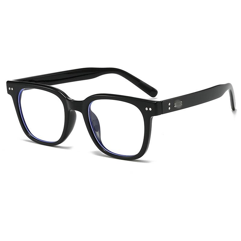 Unisex Black Frame Anti-Blue Light Eyeglasses for Slimming Square Faces