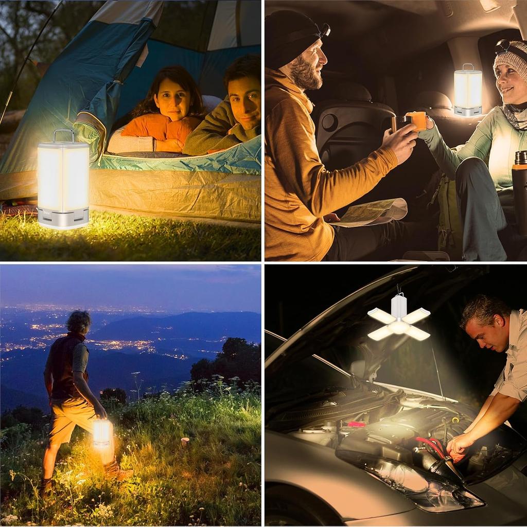Blukar 116 LED Camping Lantern Rechargeable, Super Bright Camping Lights | 7 Modes, Innovative Foldable & Expandable Design,Long-Lasting Portable