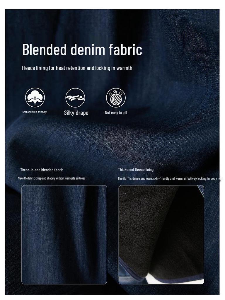 Women's Velvet-Lined Denim Shirt Jacket - Spring 2026 Topstitch Design