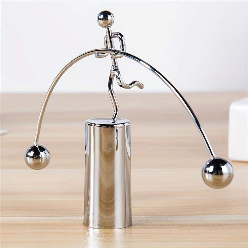 Mini Aço Halterofilista de Equilíbrio: Brinquedo de Mesa para Alívio de Estresse & Decoração Científica Educacional