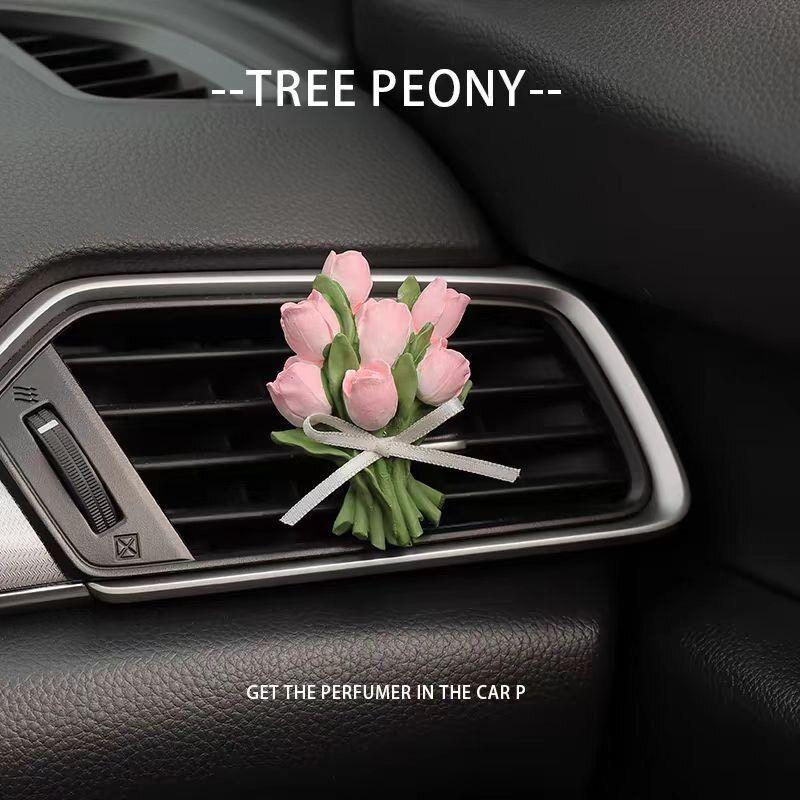 

Car Air Vent Perfume Fragrance Tulip Butterfly Aroma Diffuser Stone Car Interior Fragrance Light Scent Car Decoration Ornament for Women Pink Tulips (Free Aromatherapy Essential Oil)