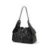 Genuine Leather Single Shoulder Underarm Bag Large Capacity Streamer Bag Water Cup Bag Drawstring Bag Chain Pendant Bag For Women