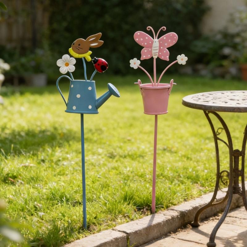 Artistic Iron Flower Petal Ground Spikes Decorative Garden Stakes For Enhancing Garden Or Patios Aesthetics