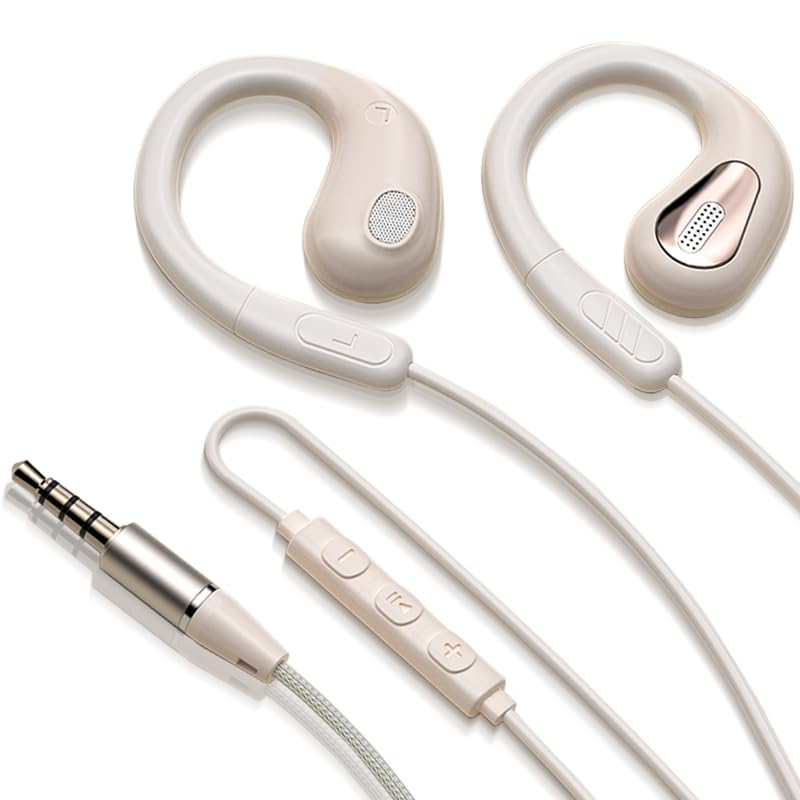 wired earphones with suitable for listening while doing other includes call volume ideal for Open-ear microphone, 3.5mm jack, over-ear design,