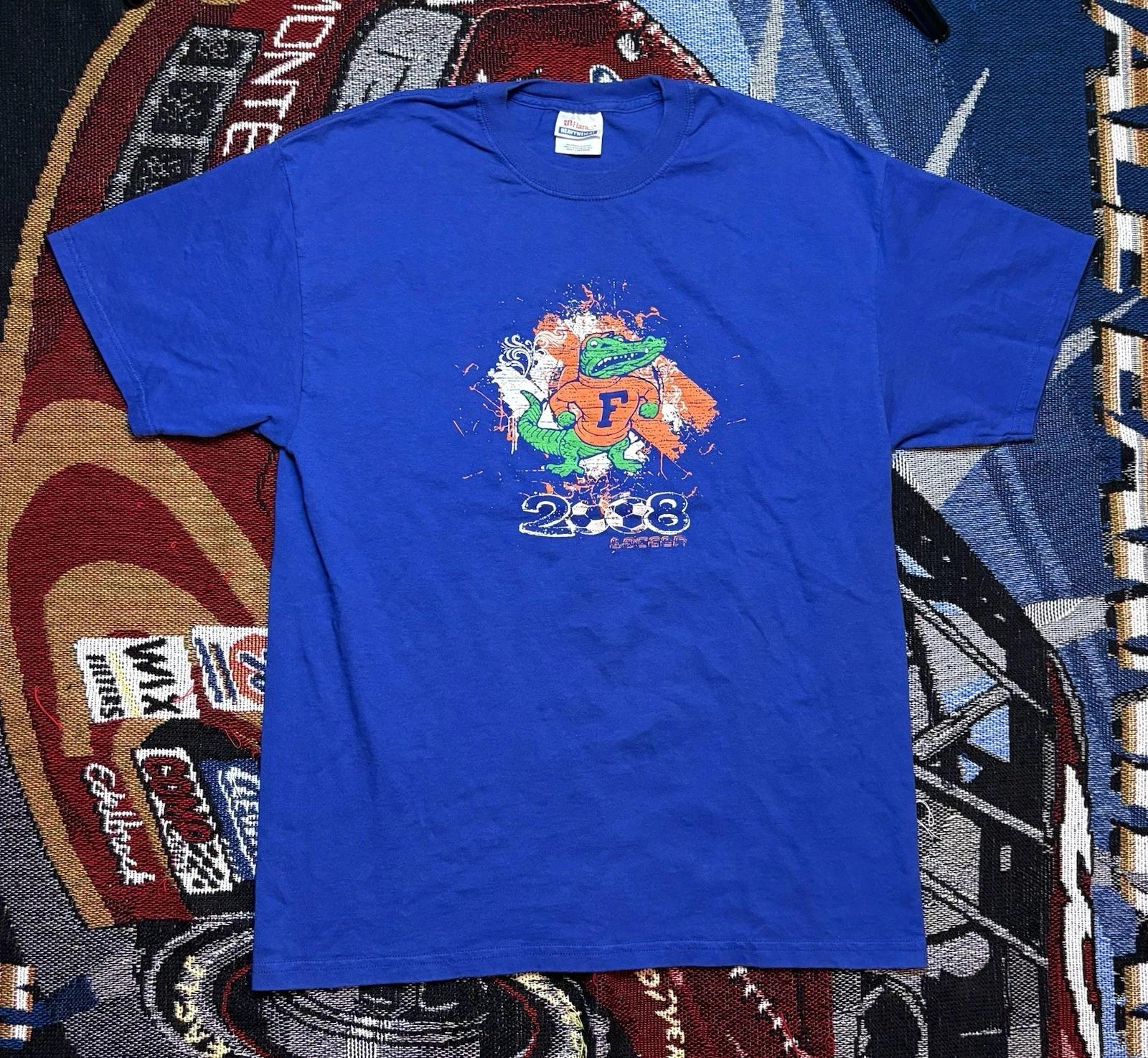 Florida Gators Soccer Shirt 2008 Hanes Blue NCAA University Of Florida Large S