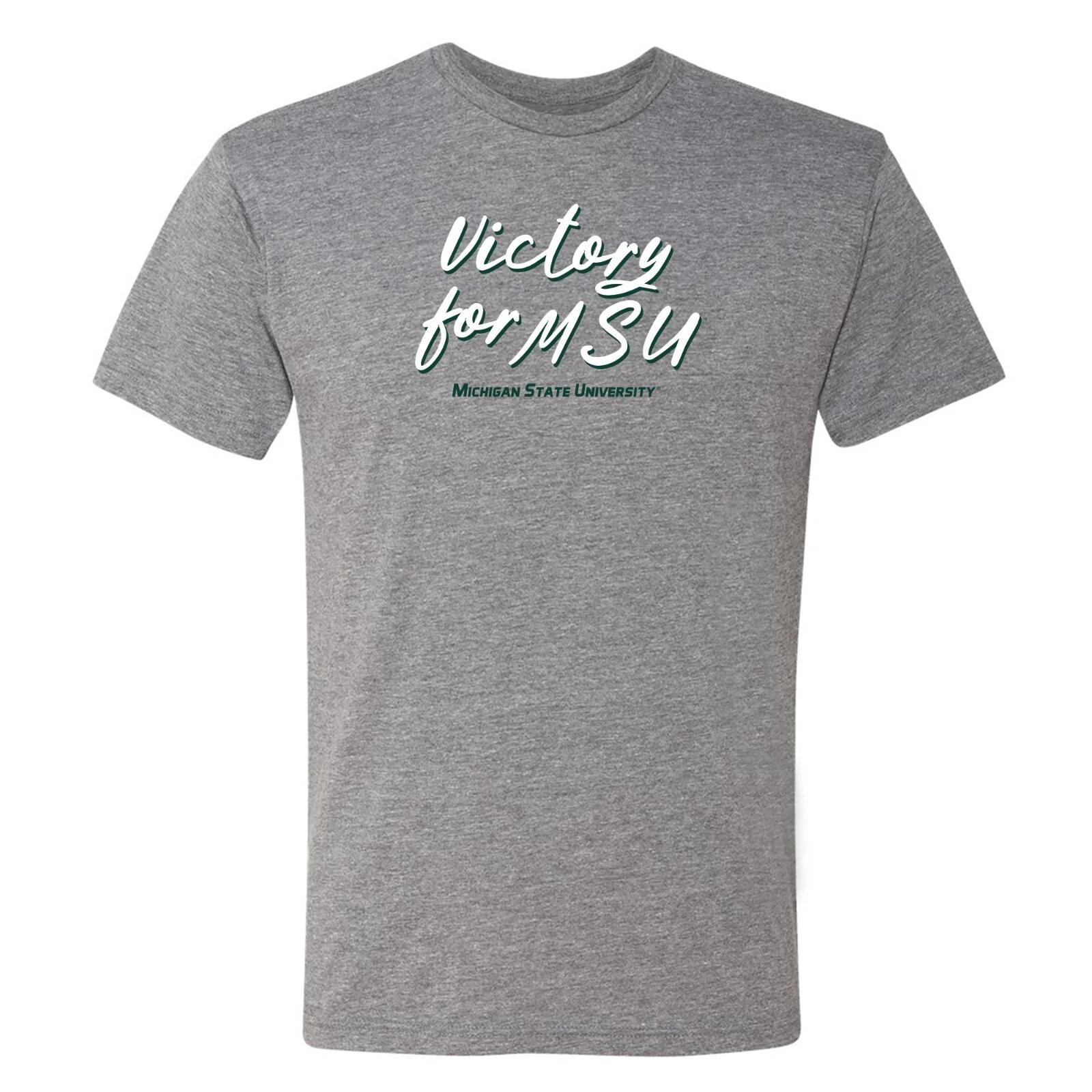 Michigan State Fight Song Script Triblend T-Shirt - Premium Heather XL