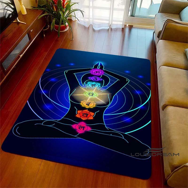 

3D Rainbow 7 Chakra Rug, Bedroom Rug for Living Room, Home Sofa Decor, Kids Play Mat, Large Decor Rug, Yoga Meditation001 40x60cm