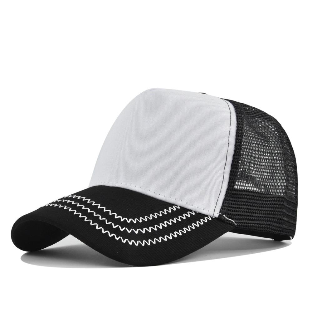 5 Panels Hard Top Cap Solid Color Sun Hats Casual Mesh Cap 10