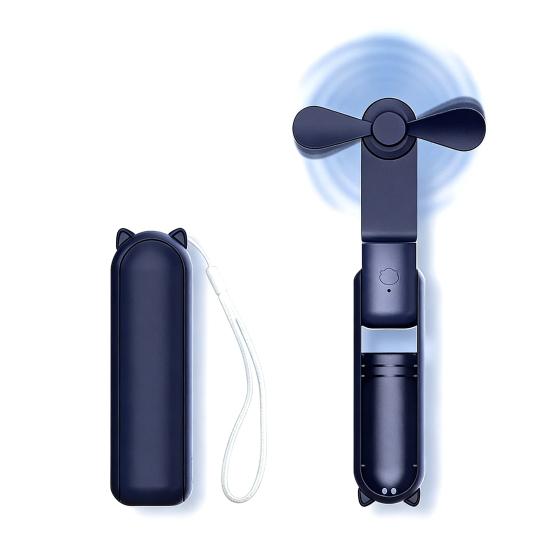 Mini Portable Fan Foldable Rechargeable Handheld Fan with 3 Speeds Low Noise Fan with Lanyard Fun Summer Gift for Travel Office Outdoor