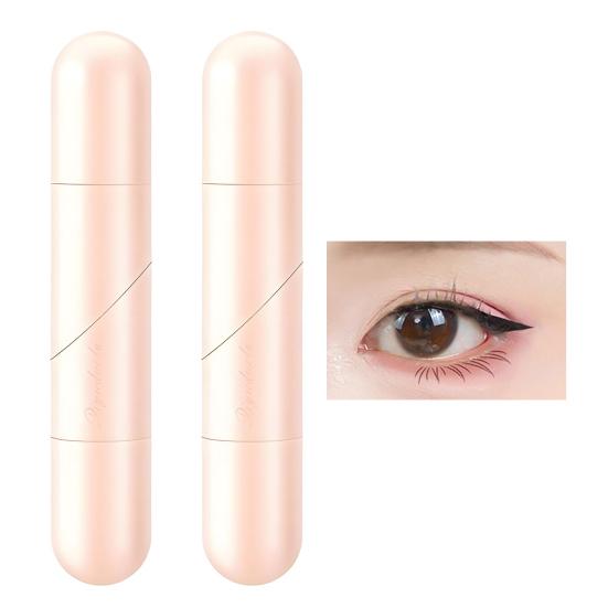2Pcs Double Head Precision Eyeliner Stamp Long-Lasting Waterproof Smudge-proof Liquid Eyeliner Pen Easy Cats Eye Stencil Makeup Tool