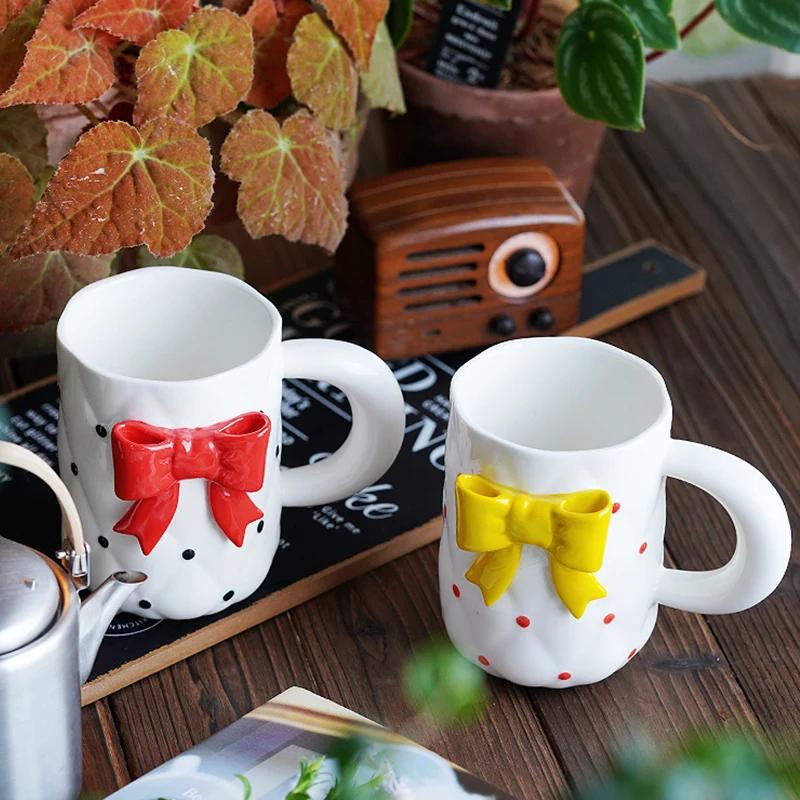 Süße Exquisite Keramik-Kaffeetassen Lässige Büro Nachmittagstee Kaffeetasse Zuhause Frühstück Milchbecher Paarbecher