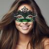 Fancy Dress Party Eyewear Mask Metal Handheld Stick Half Face Venetian Masque Rhinestones Women Mask Prom Ball Masquerade
