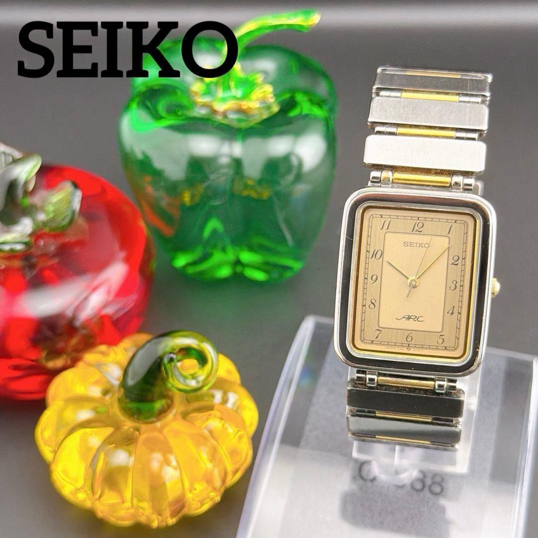 Used [Rare] Old Seiko Arc Tank Square Gold Men s Watch Retro