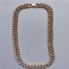 New Street Trendsetter: Double Row Full Diamond Alloy Hip Hop Cuban Chain Bracelet Necklace, 12.5mm, European & American Style.